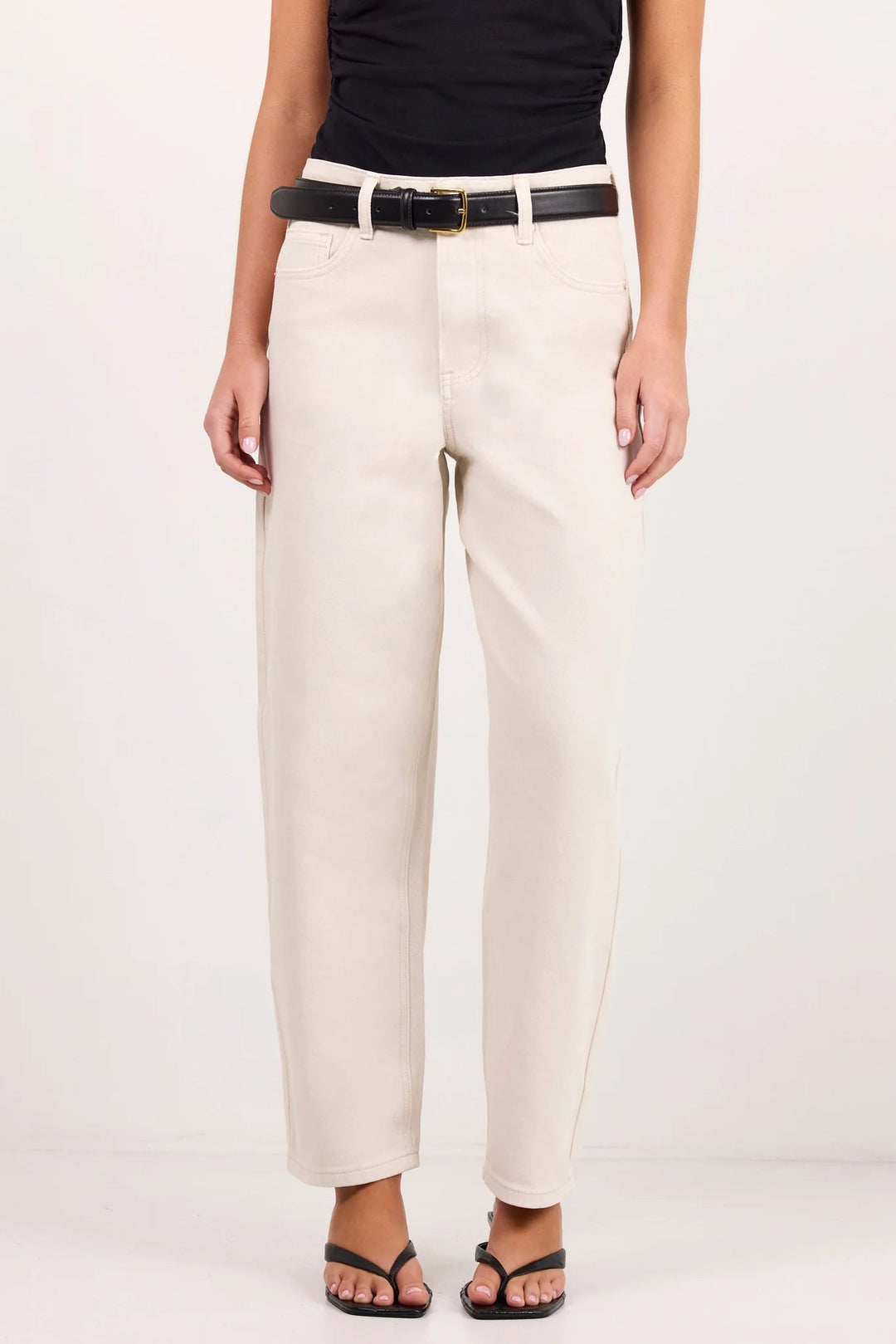 Tradition Ecru Stretch Soft Barrel Jeans - Ecru - Chillis & More NZ