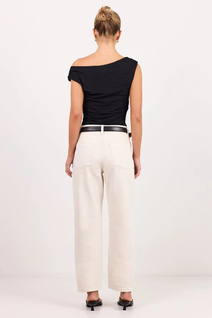 Tradition Ecru Stretch Soft Barrel Jeans - Ecru - Chillis & More NZ