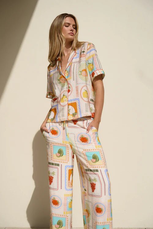 Travel Wide Leg Pull On Pant - Tropical Postcard - Chillis & More NZ