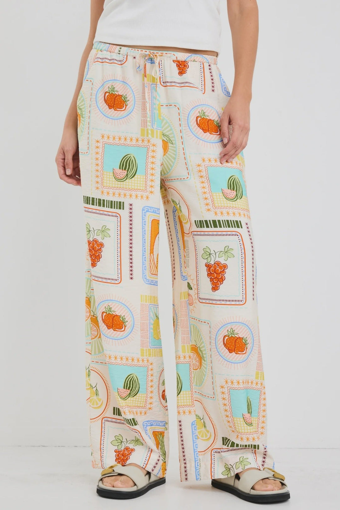 Travel Wide Leg Pull On Pant - Tropical Postcard - Chillis & More NZ