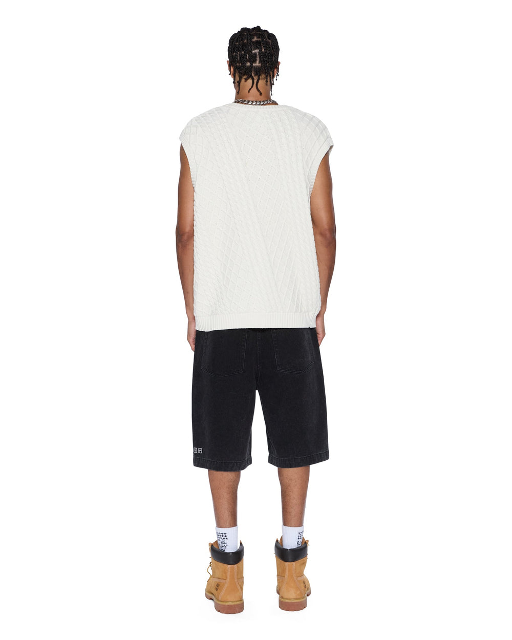 Turncable Knit Vest - Vintage White - Chillis & More NZ