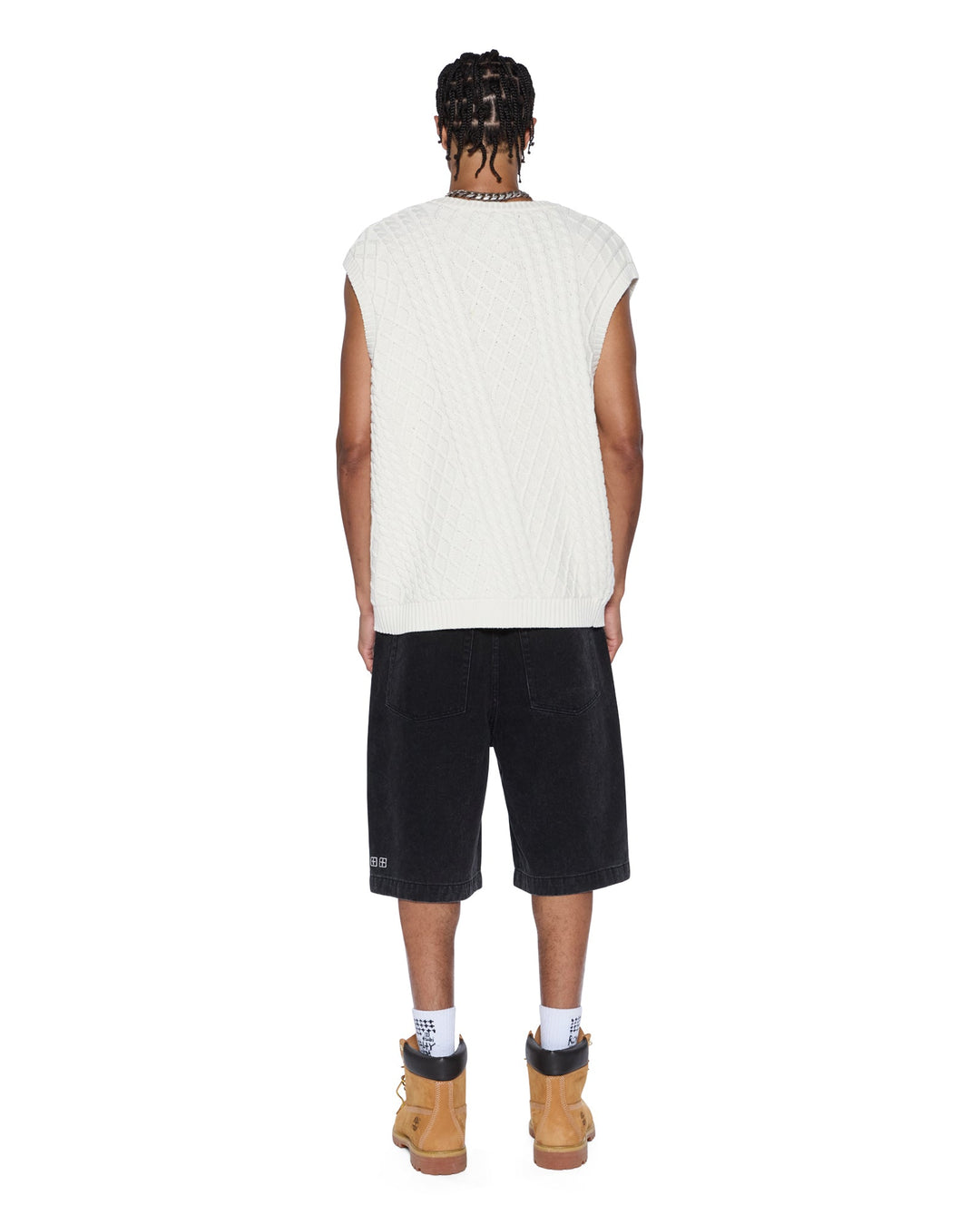 Turncable Knit Vest - Vintage White - Chillis & More NZ