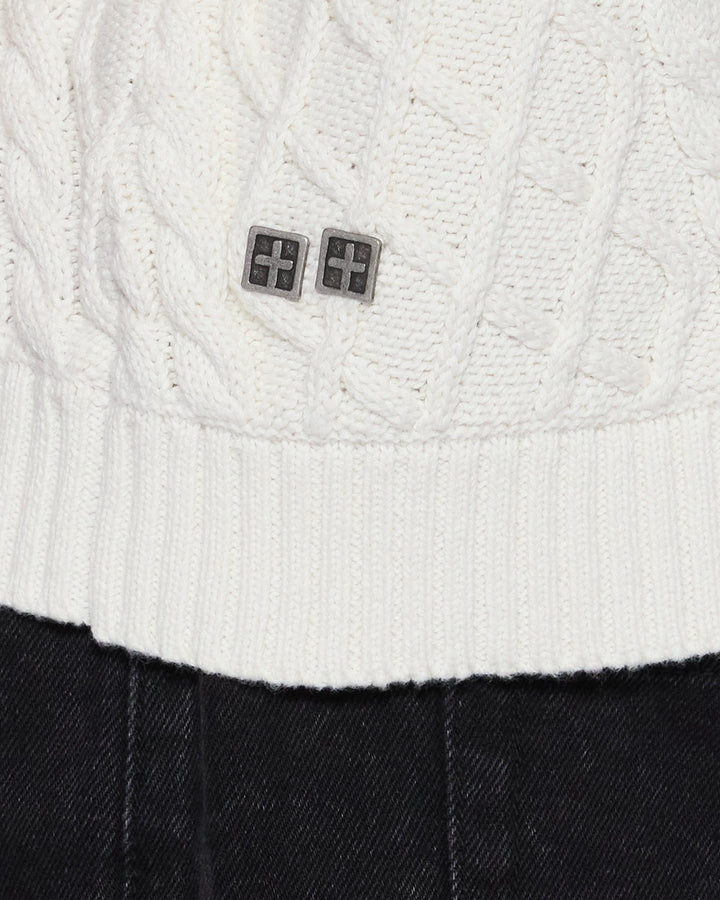 Turncable Knit Vest - Vintage White - Chillis & More NZ