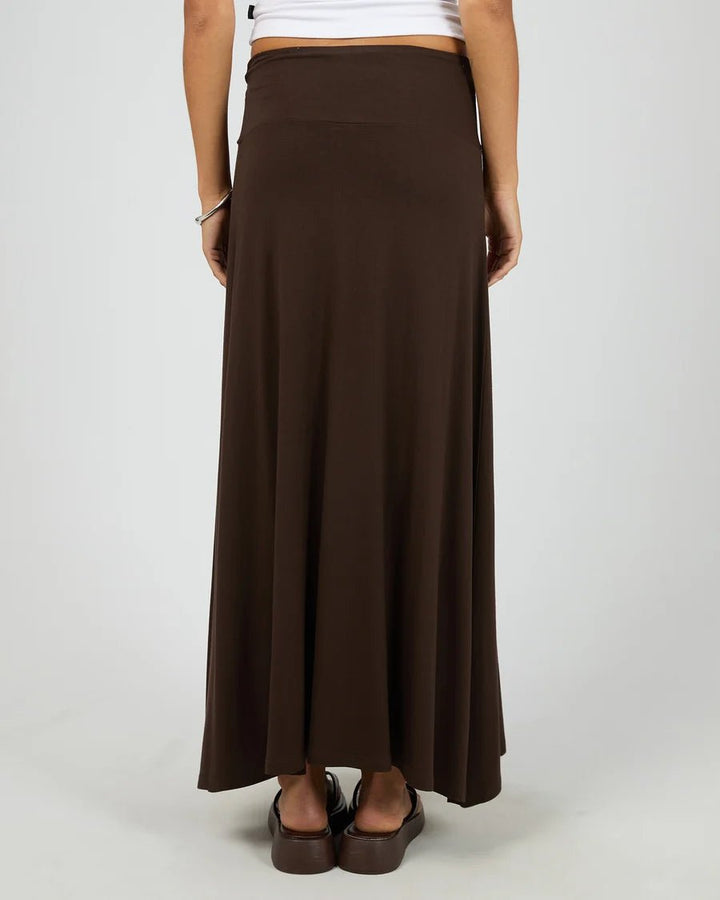 Twist Detail Maxi Skirt - Chocolate - Chillis & More NZ