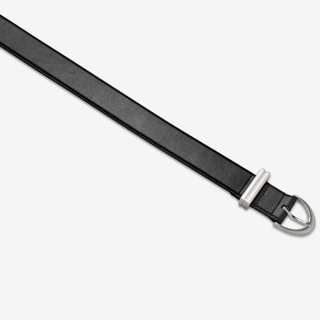 Under Your Spell Belt - Black Nappa/Silver - Chillis & More NZ