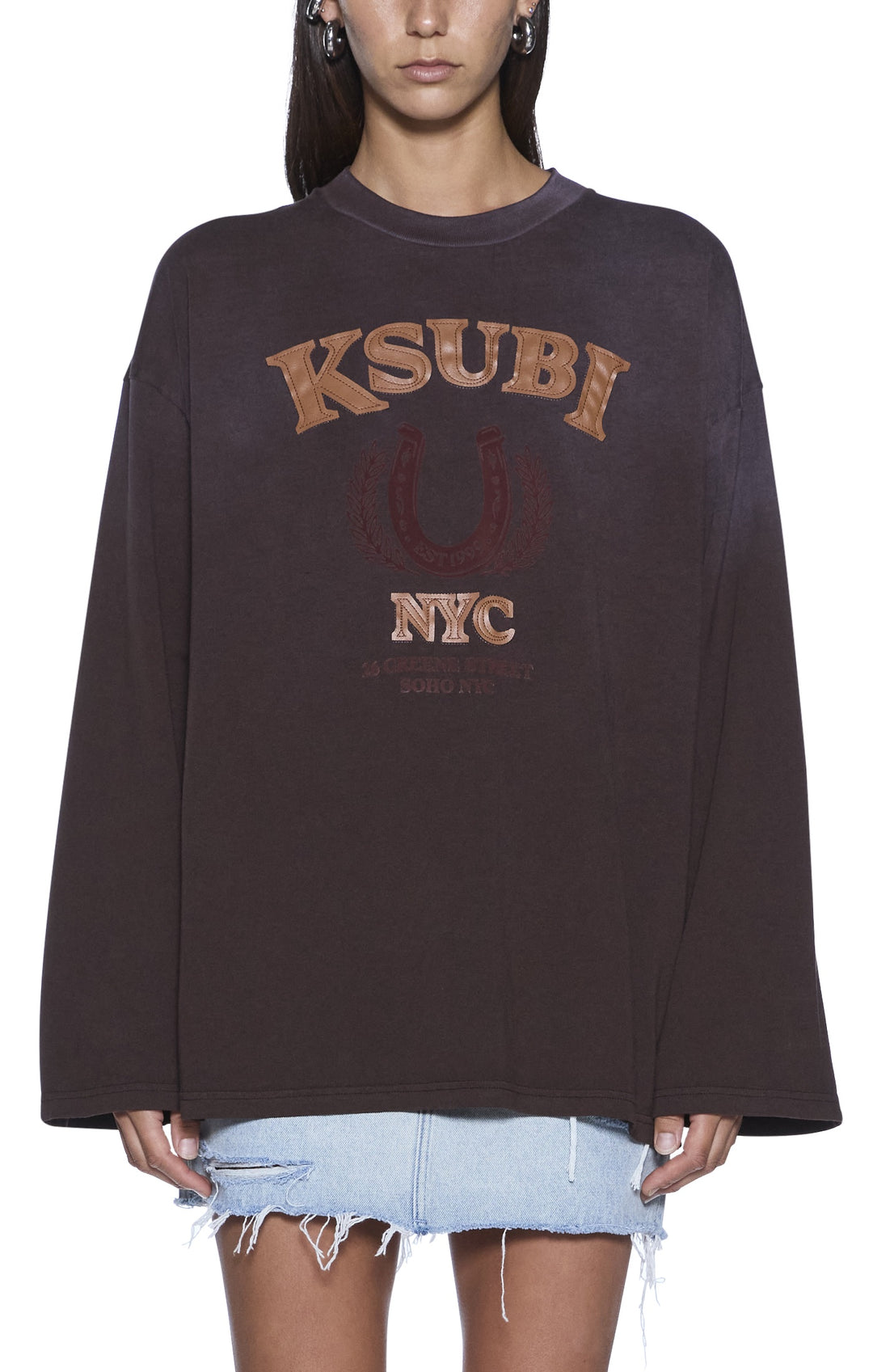 Ksubi Ranch Altar Boyfriend LS Tee - Chocolate
