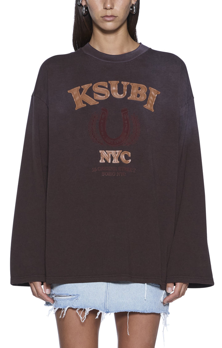 Ksubi Ranch Altar Boyfriend LS Tee - Chocolate