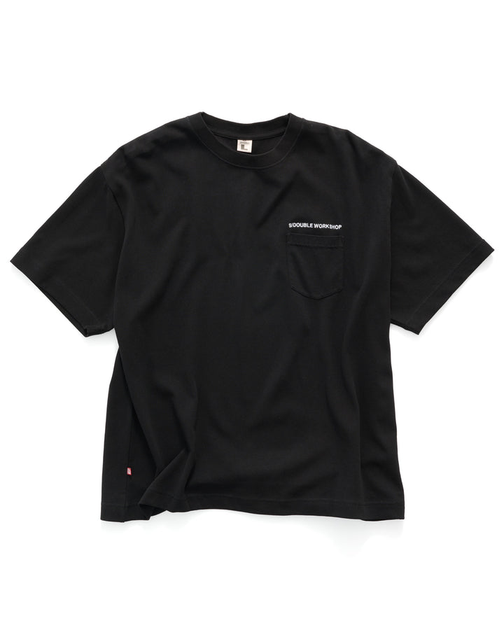 Country Text Heavy WT T-Shirt - Overdye Black