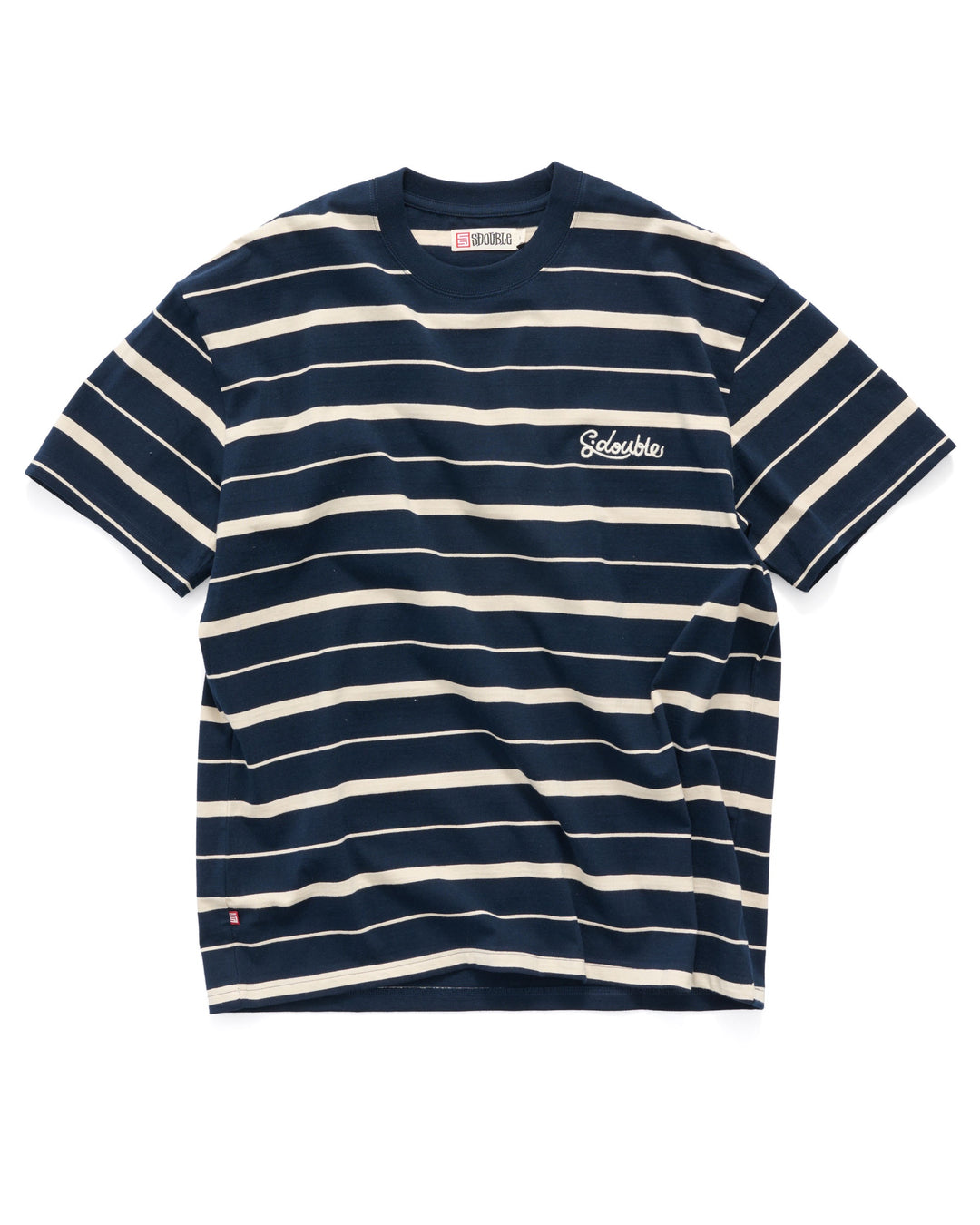 Cursive Stripe T-Shirt - Navy/Natural