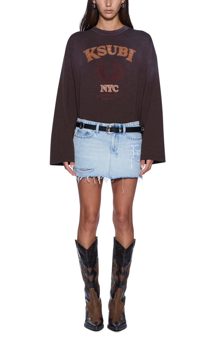 Ksubi Ranch Altar Boyfriend LS Tee - Chocolate