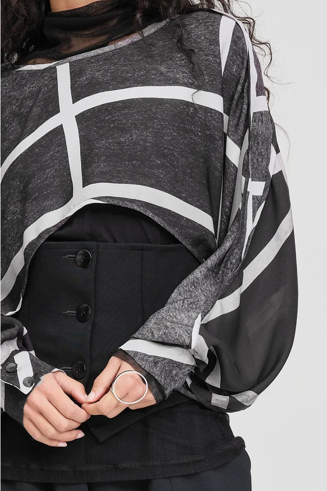 Uphold Top - Grid Print - Chillis & More NZ