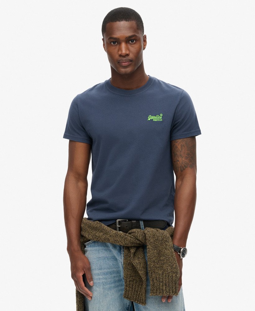 Essential Logo T-Shirt - Lauren Navy/Fluro Lime