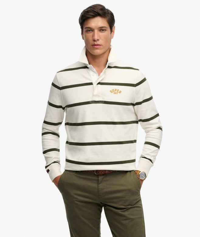 Vintage Athletic Stripe Rugby Top - Athletic White Stripe