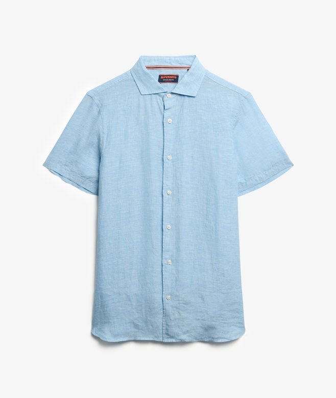 Vacation Linen Short Sleeve Shirt - Sea Blue Chambray - Chillis & More NZ