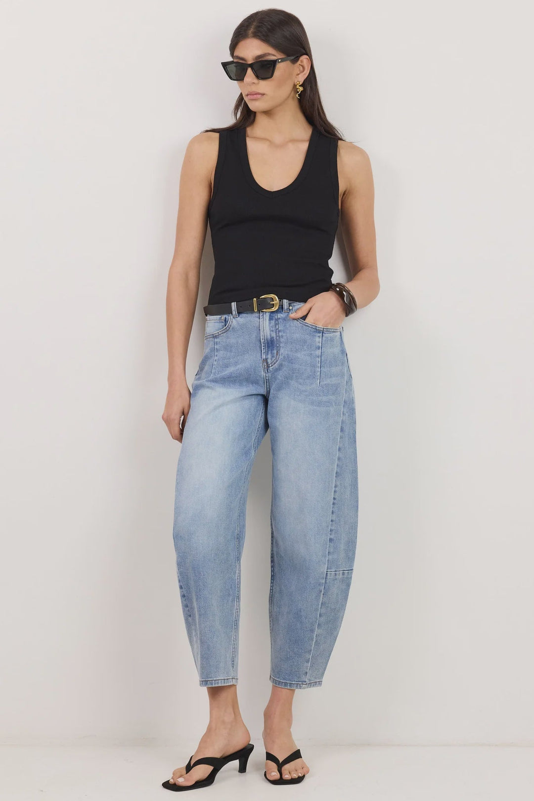 Vale Black V Neck Rib Tank - Chillis & More NZ