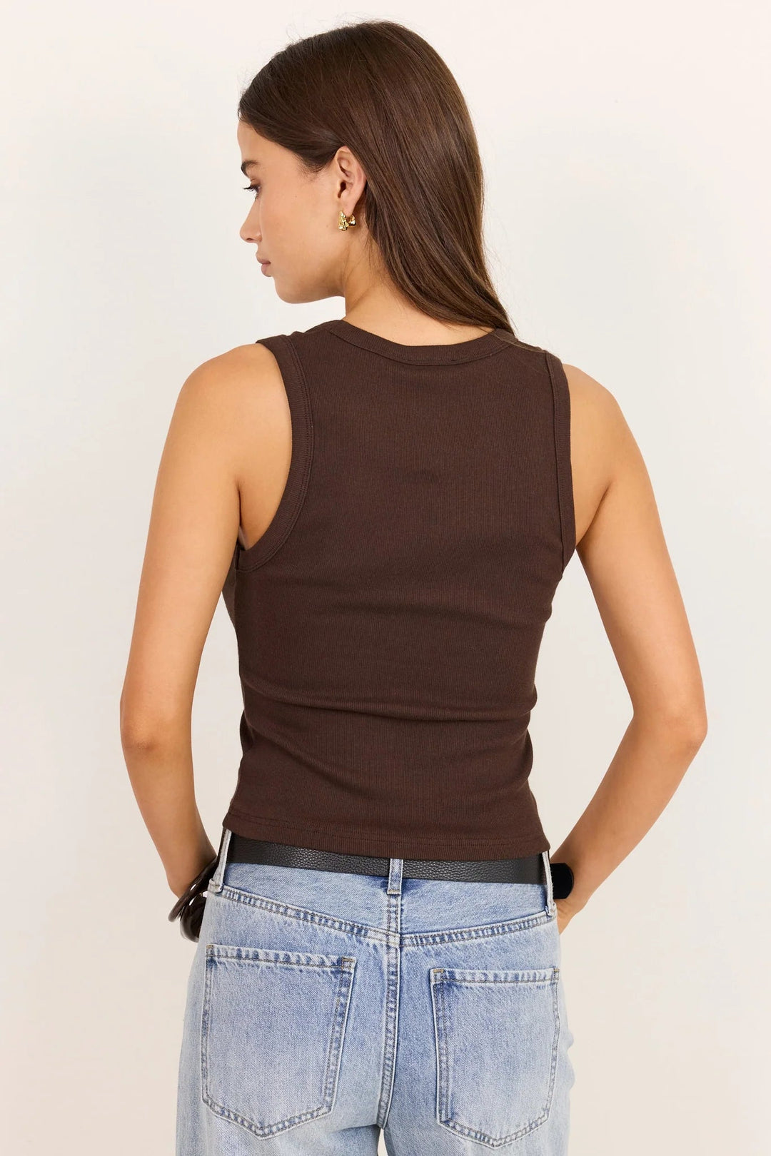 Vale Chocolate V Neck Rib Tank - Chillis & More NZ