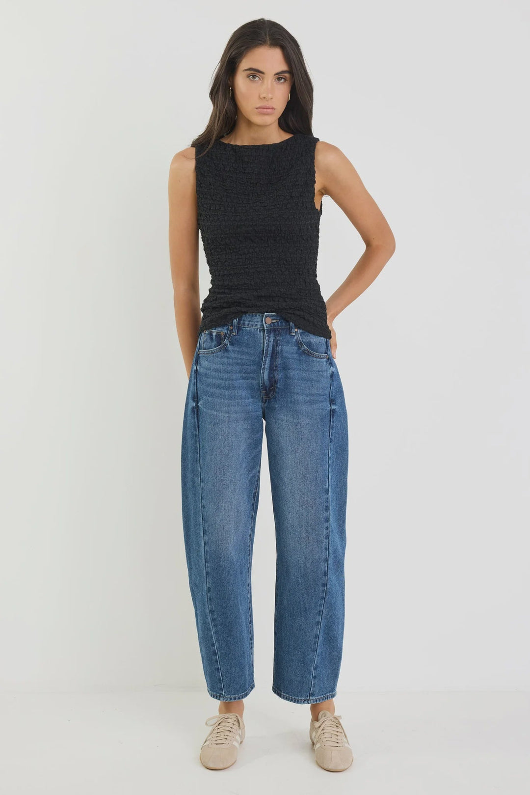 Varsity Deep Blue Forward Seam Barrel Jeans - Chillis & More NZ