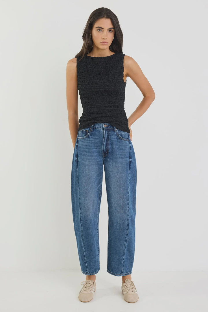 Varsity Deep Blue Forward Seam Barrel Jeans - Chillis & More NZ
