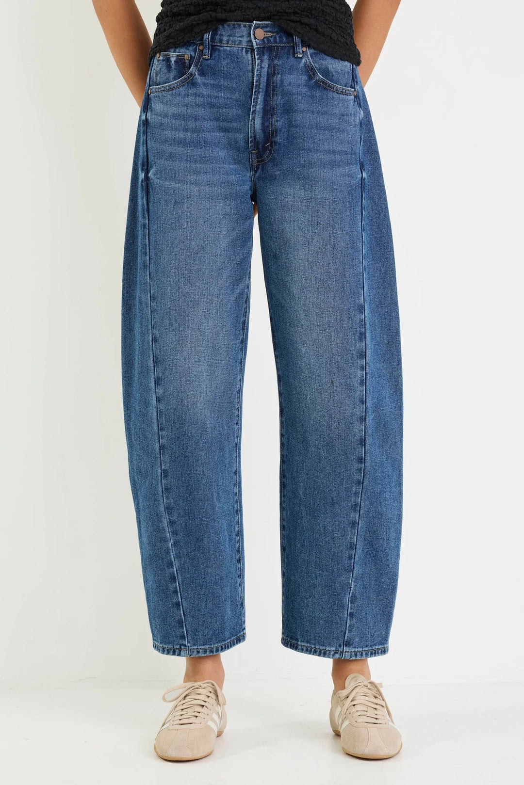Varsity Deep Blue Forward Seam Barrel Jeans - Chillis & More NZ