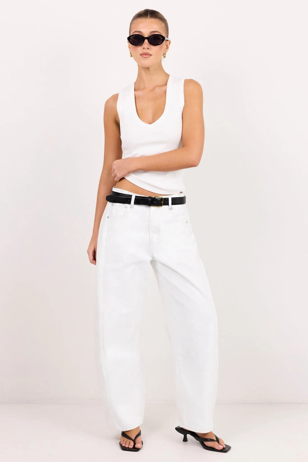 Varsity Ivory Forward Seam Barrel Jeans - Chillis & More NZ