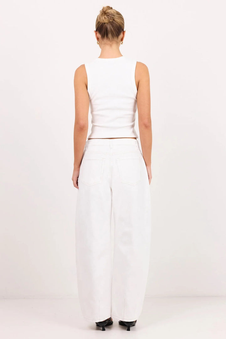 Varsity Ivory Forward Seam Barrel Jeans - Chillis & More NZ