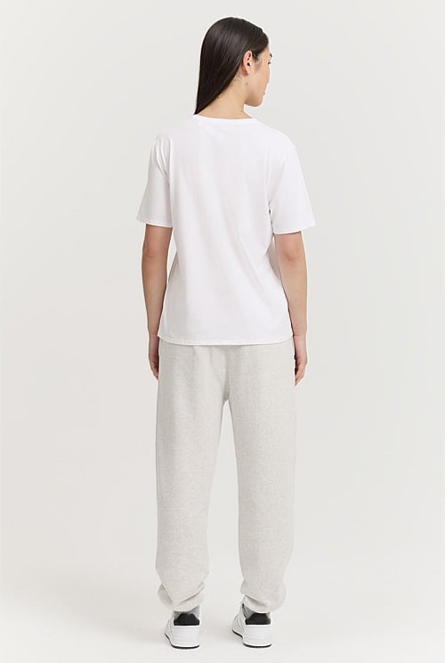 Verified Australian Cotton Heritage Embroidered T-Shirt - White - Chillis & More NZ