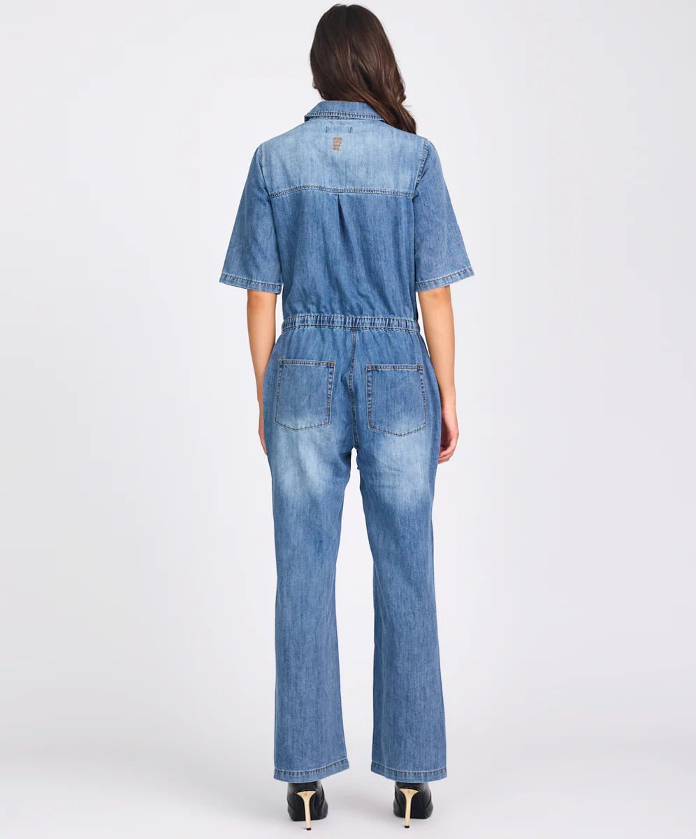 Veronica Denim Jumpsuit - Westland Blue - Chillis & More NZ