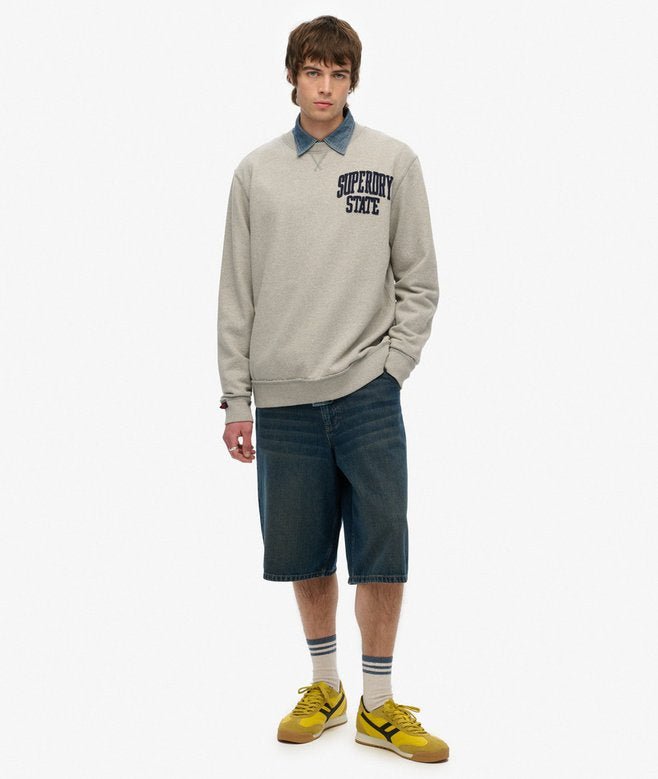 Vintage Athletic Crew - Vintage Sweat Grey Marle - Chillis & More NZ