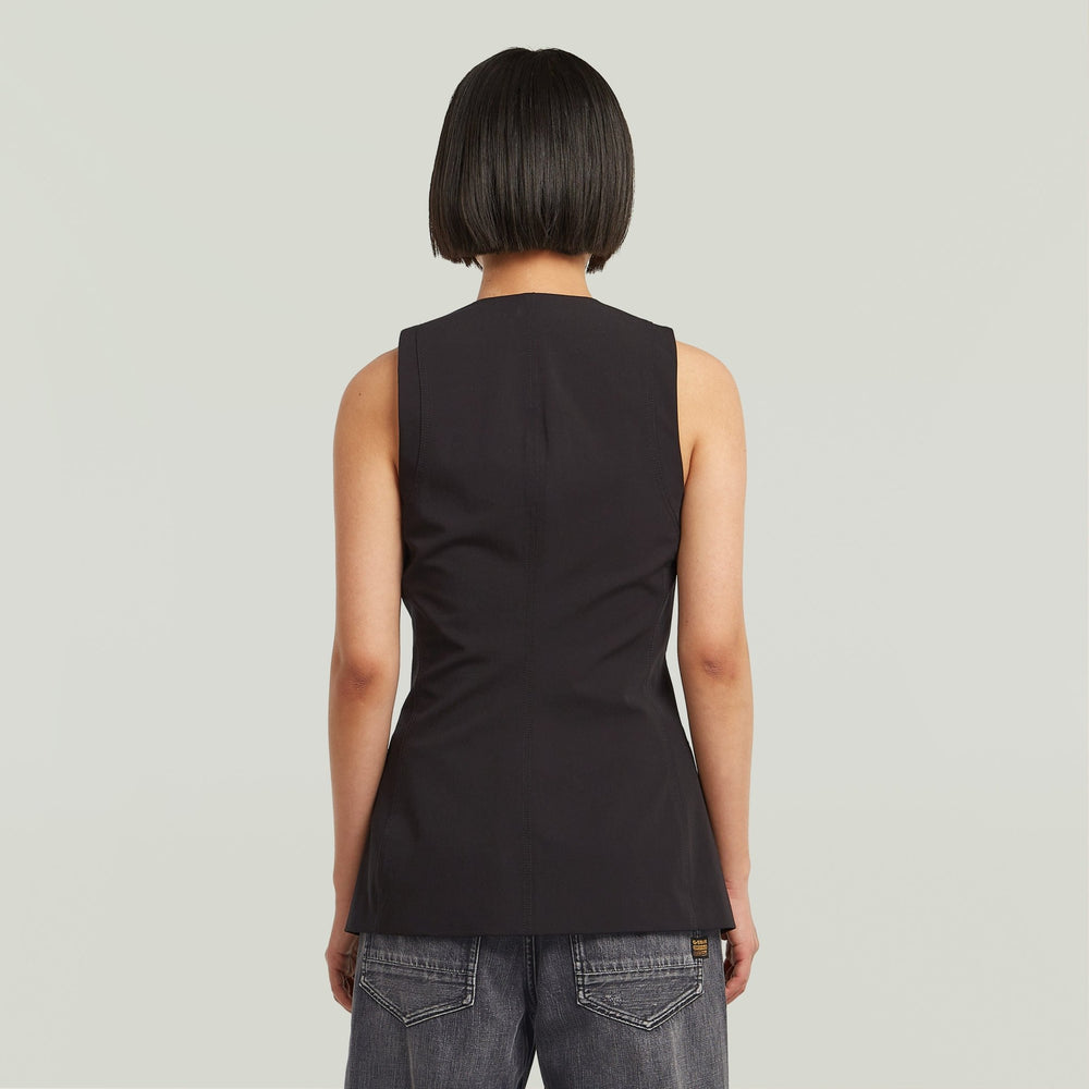 Waistcoat Top - Dark Black - Chillis & More NZ