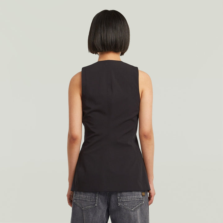Waistcoat Top - Dark Black - Chillis & More NZ
