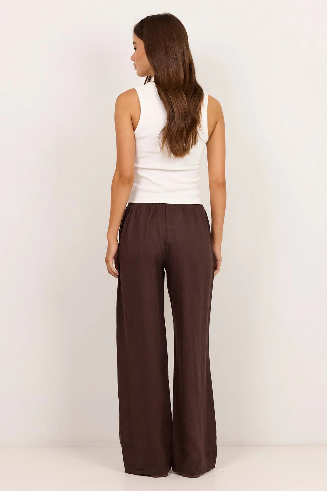 Wellness Dark Chocolate Pull On Wide Leg Pants - Chillis & More NZ