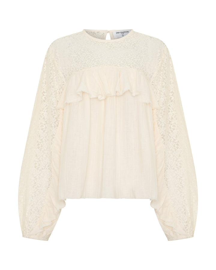 Willow Haven Longsleeve Blouse in Ivory - Chillis & More NZ