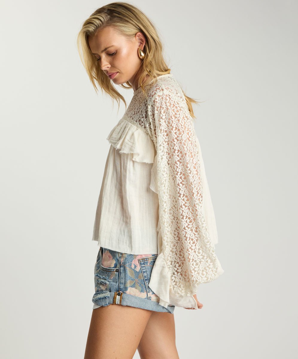 Willow Haven Longsleeve Blouse in Ivory - Chillis & More NZ