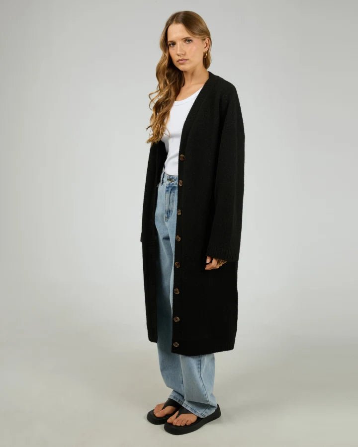 Willow Knit Longline Cardigan - Black - Chillis & More NZ