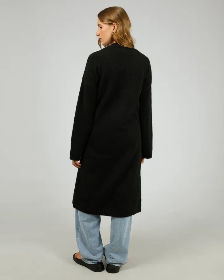 Willow Knit Longline Cardigan - Black - Chillis & More NZ
