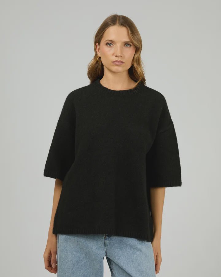 Willow Knit Tee - Black - Chillis & More NZ