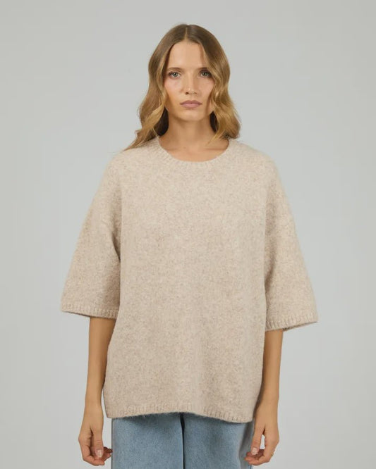 Willow Knit Tee - Oat - Chillis & More NZ
