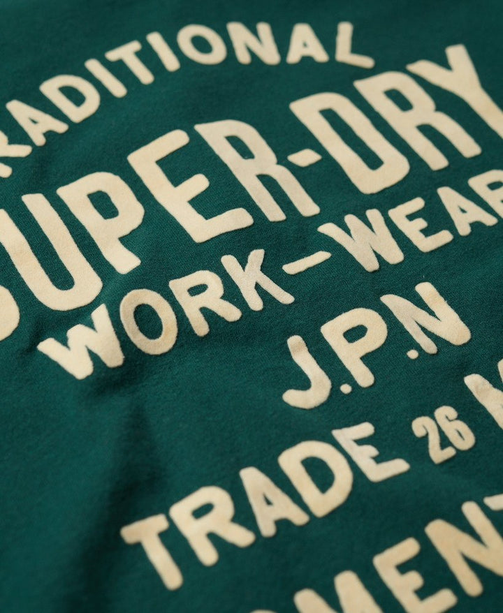 Workwear Flock Graphic T Shirt - Bengreen Marle - Chillis & More NZ