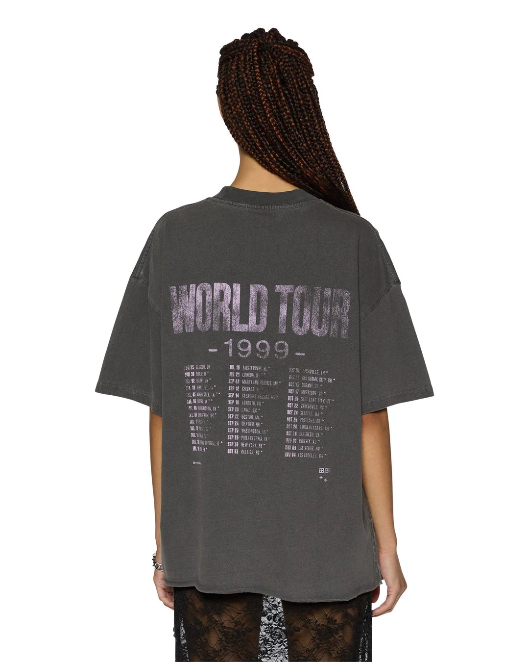 World Tour Boyfriend Tee - Charcoal - Chillis & More NZ