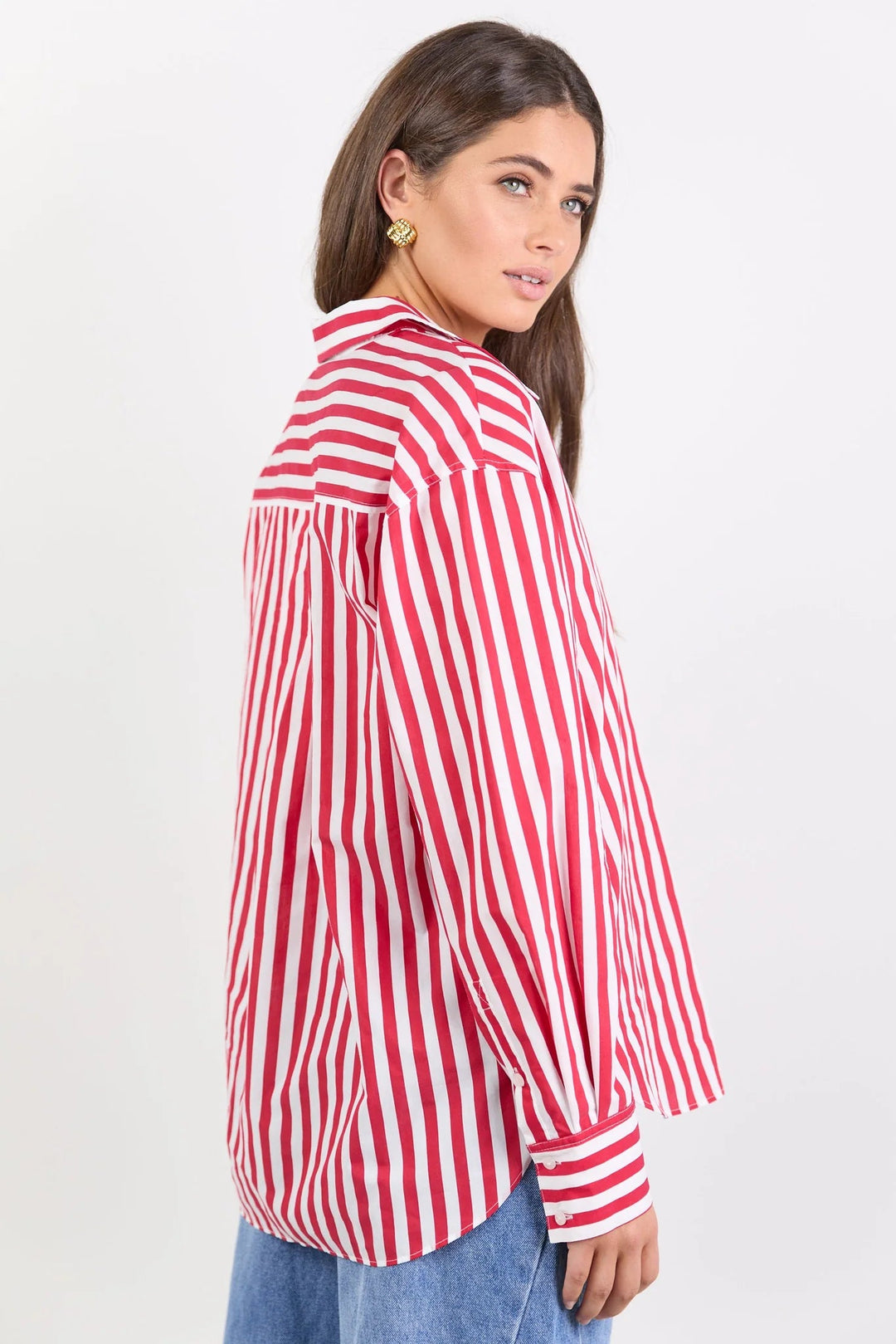 You Got This Red Stripe Oversized Shirt - Chillis & More NZ
