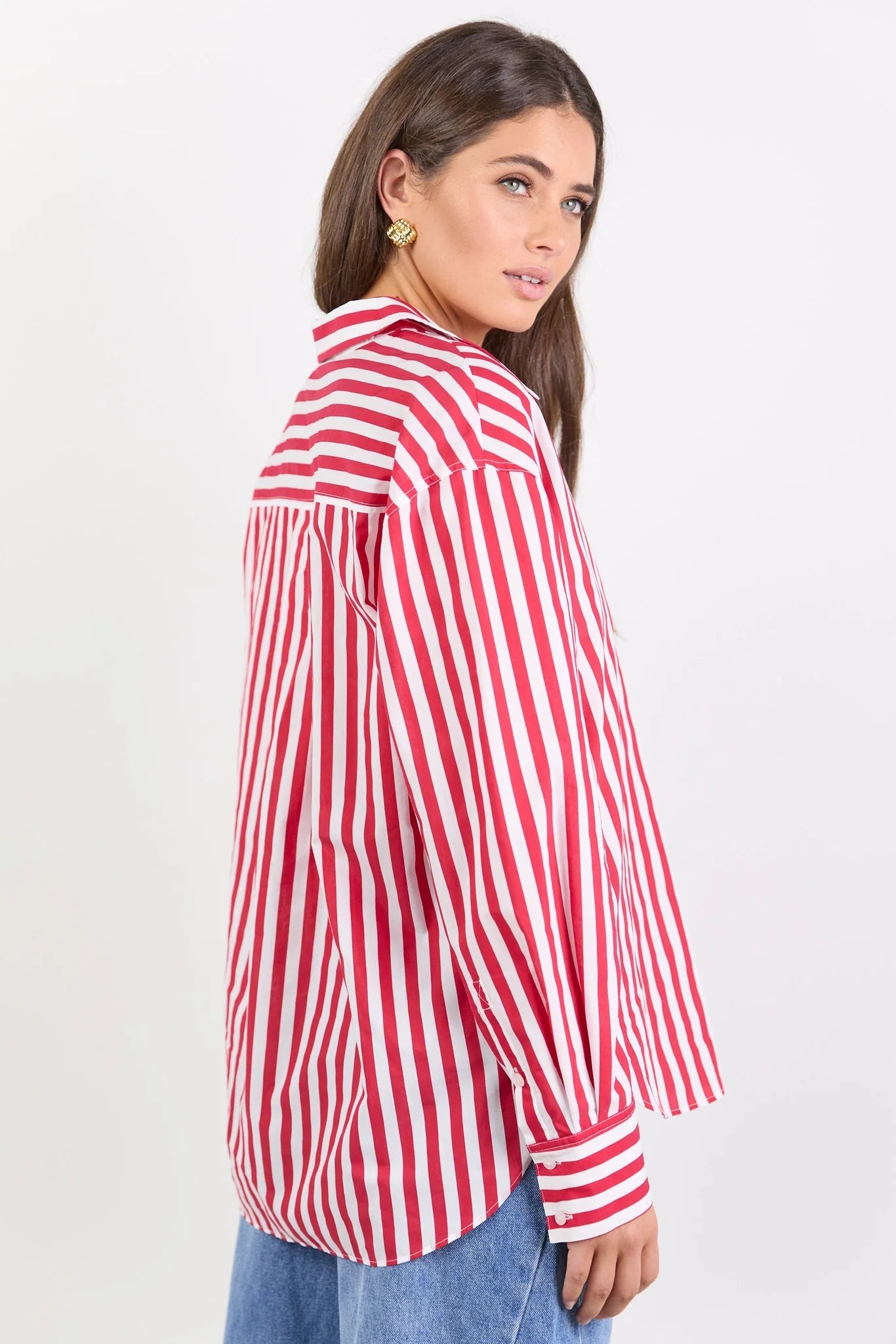 You Got This Red Stripe Oversized Shirt - Chillis & More NZ