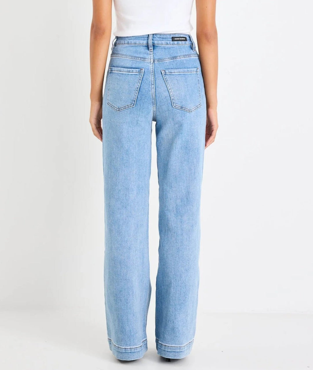 Zoey Signature Blue High Rise Wide Leg Pocket Jean - Chillis & More NZ
