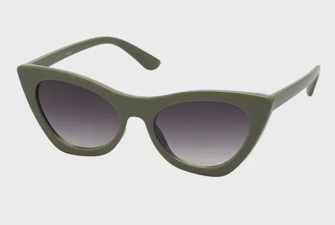 7781G Unity Retro Vintage Sunglasses - Olive - Chillis & More NZ
