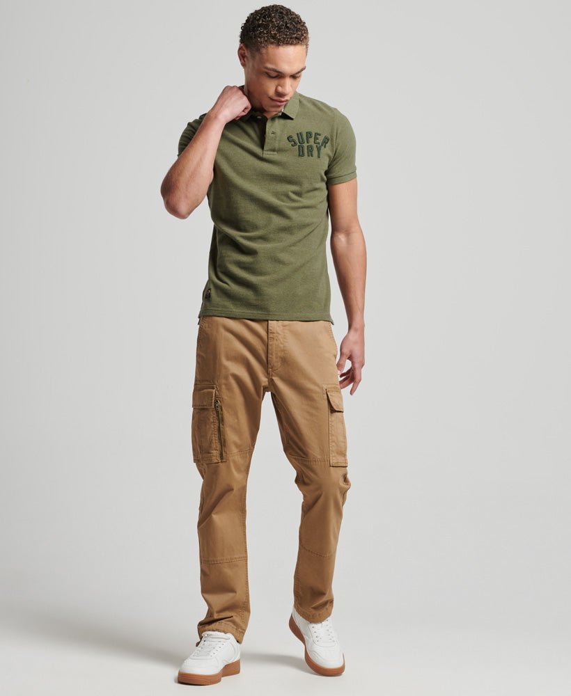 Applique Classic Fit Polo - Thrift Olive Marle - Chillis & More NZ
