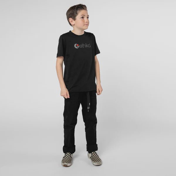 Boys Ethika Logo Tee - Black - Chillis & More NZ