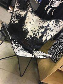 Butterfly Chair Black & White cowhide - Chillis & More NZ