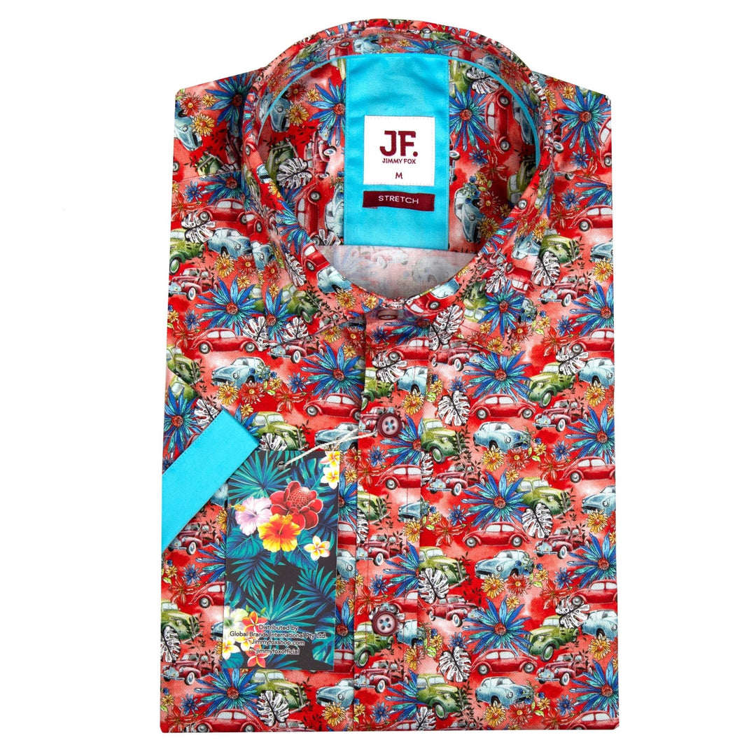 Car Red/Turquoise L/S Shirt - Chillis & More NZ