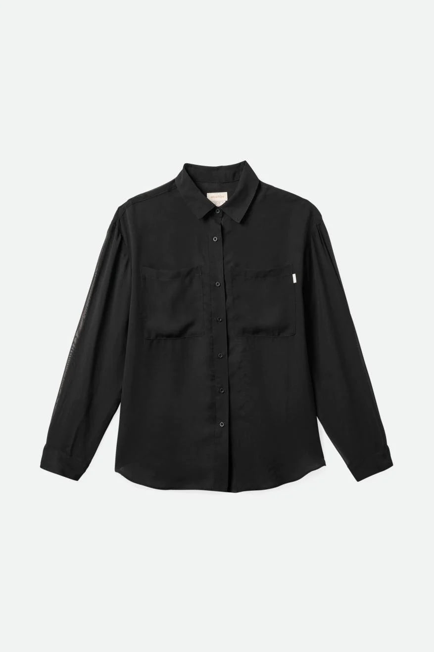 Holmes L/S Woven Shirt - Black - Chillis & More NZ