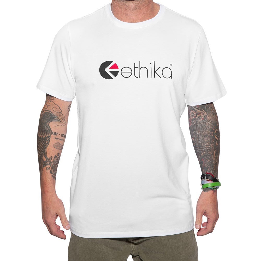 Mens Ethika Logo Tee - White - Chillis & More NZ